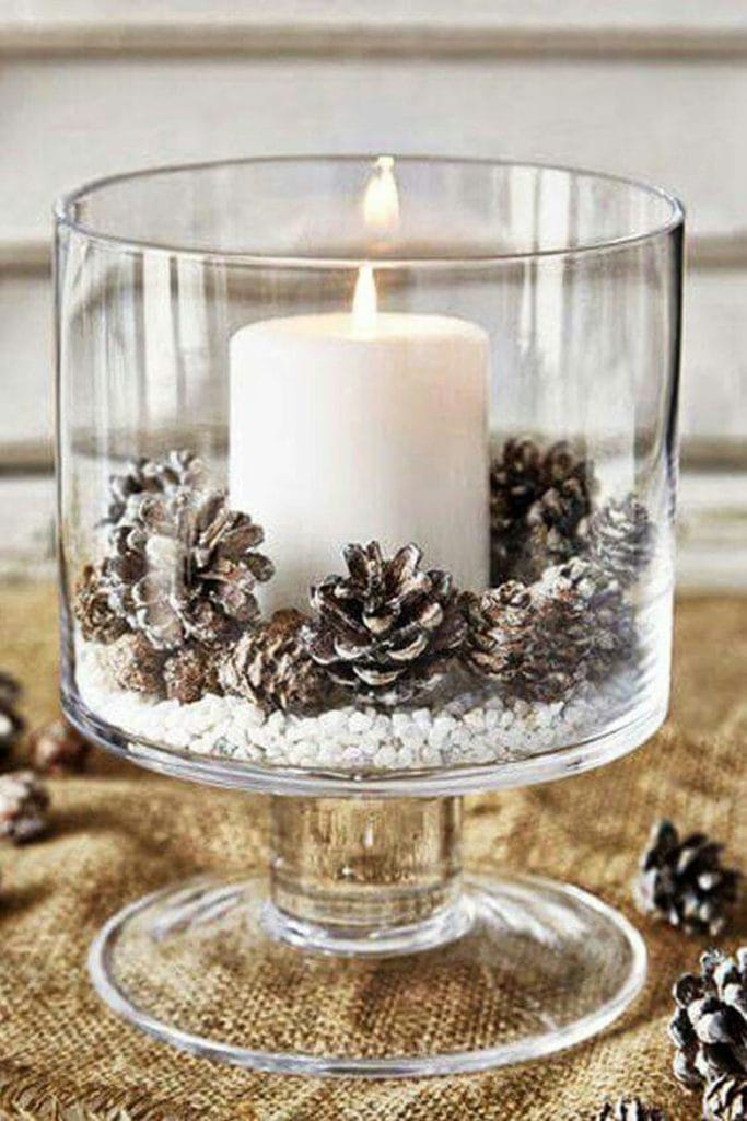 candle table decor for Christmas