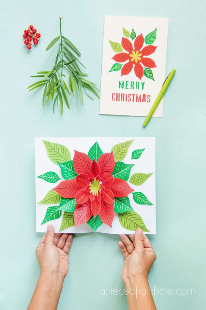 Poinsettia Christmas Pop-Up Card