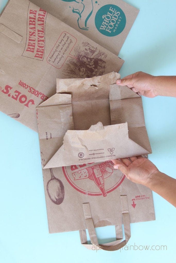 open up grocer paper bags