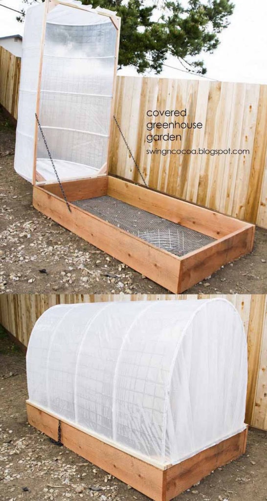 Hinged cover DIY greenhouse