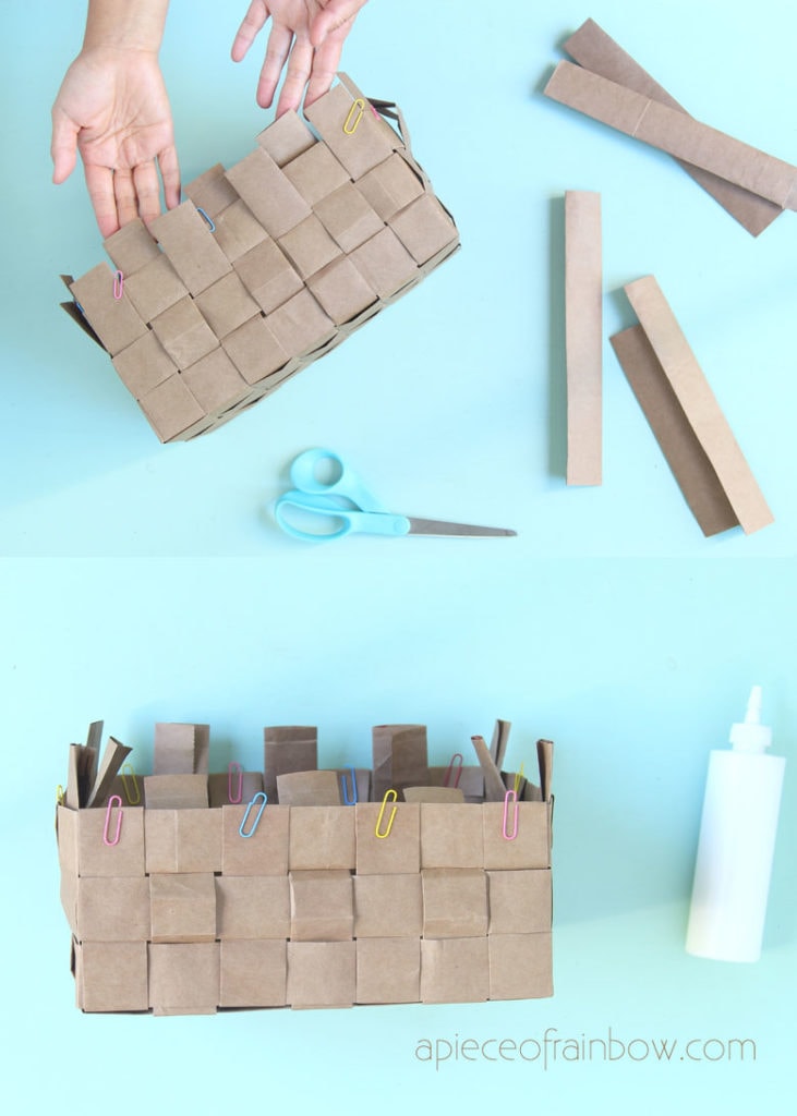 First trim all the vertical strips. Fold over all the outer strips