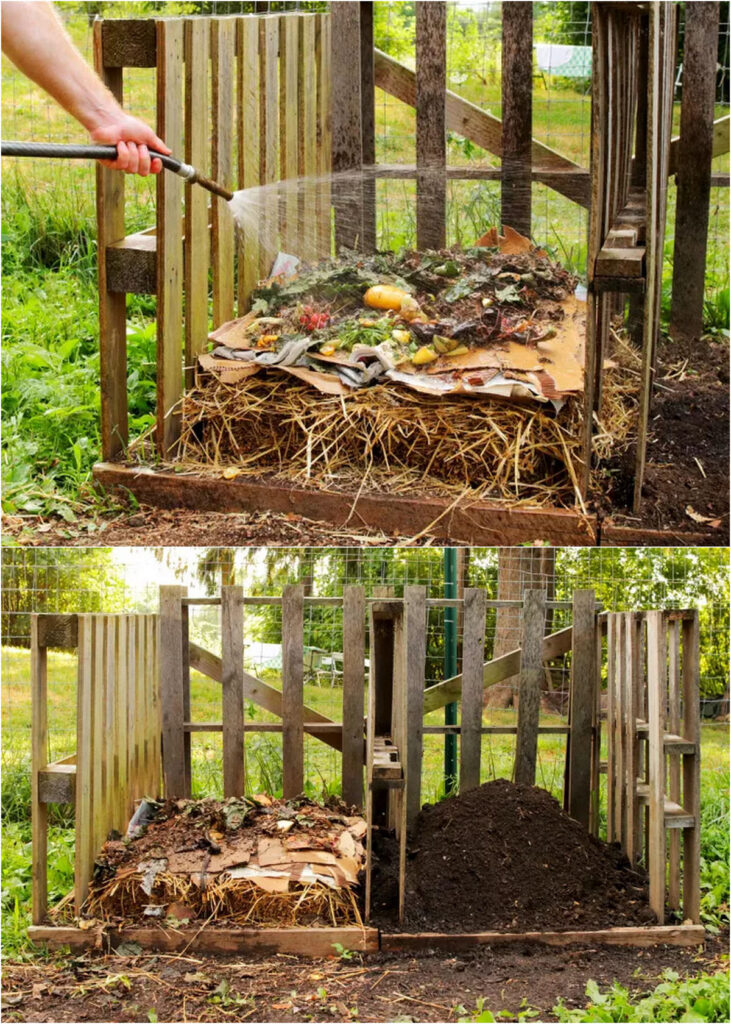 DIY pallet compost bin