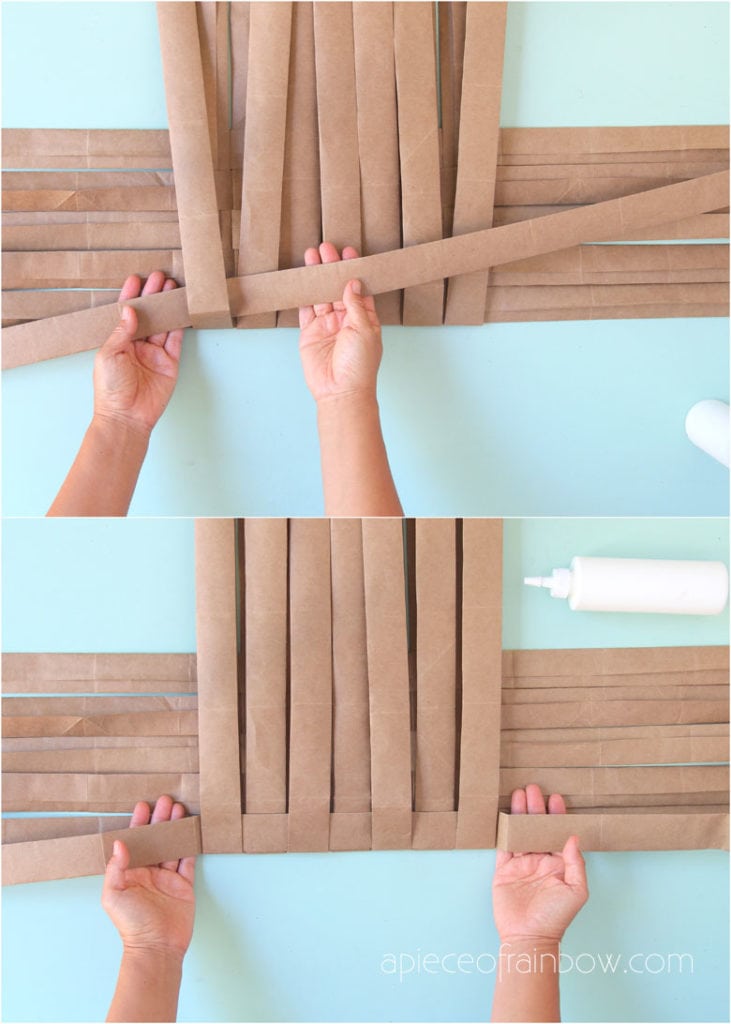 weave the first row in an over and under pattern