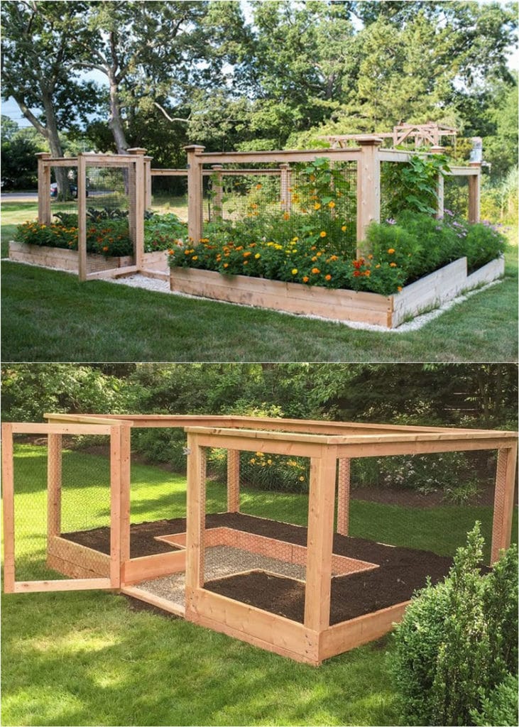  simple and attractive raised bed with fencing
