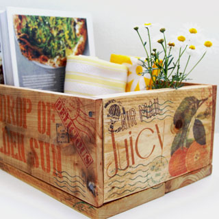 DIY vintage wooden crates with image transfer to wood