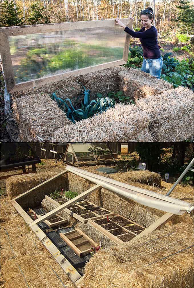easy DIY Straw Bale Cold Frame 