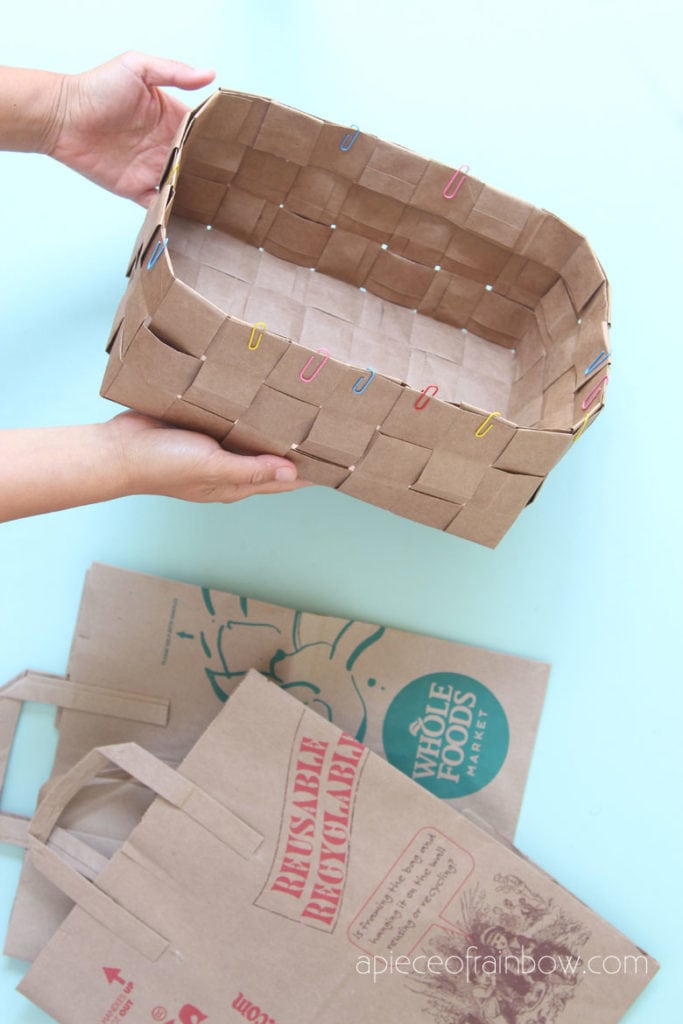 DIY up-cycled paper basket 